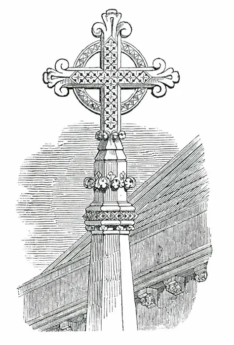 Framed Print : Cross in Quadrangle, St. Barnabas Church, Pimlico, 1850. Creator: Unknown Framed Print : Cross in Quadrangle, St. Barnabas Church, Pimlico, 1850. Creator: Unknown