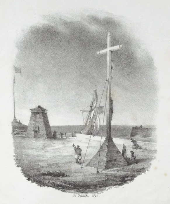 Framed Print : The Cross of the Sailors-Dieppe, 1821. Creator: Emile Jean-Horace Vernet Framed Print : The Cross of the Sailors-Dieppe, 1821. Creator: Emile Jean-Horace Vernet