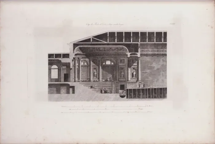 Framed Print : Cross-Section of the Auditorium of the Hermitage Theatre, 1783. Artist: Quarenghi, Giacomo Antonio Domenico (1744-1817) Framed Print : Cross-Section of the Auditorium of the Hermitage Theatre, 1783. Artist: Quarenghi, Giacomo Antonio Domenico (1744-1817)