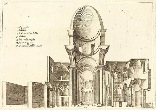 Cross-Section of a Church, 1619. Creator: Jacques Callot
