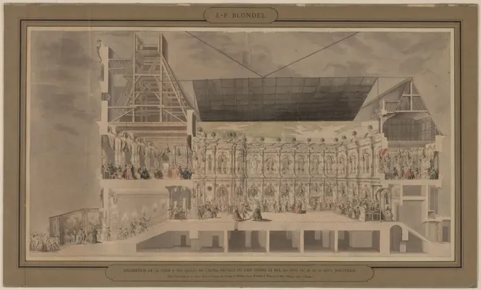 Framed Print : Cross Section of the Hotel de Ville Seen in Perspective…, 1739-1740. Creator Framed Print : Cross Section of the Hotel de Ville Seen in Perspective…, 1739-1740. Creator