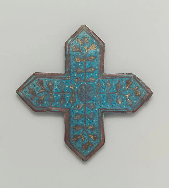 Cross-Shaped Tile, Iran, second half 13th-early 14th century. Creator: Unknown