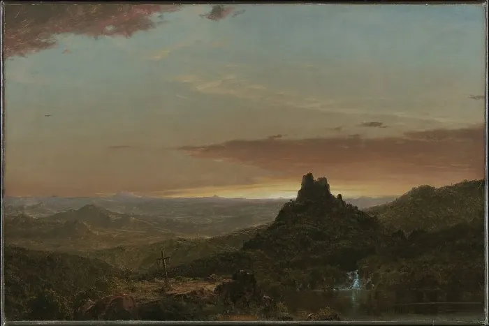 Framed Print : Cross in the Wilderness, 1857. Creator: Frederic Edwin Church Framed Print : Cross in the Wilderness, 1857. Creator: Frederic Edwin Church