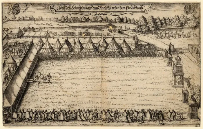 Framed Print : The Crossbow Archers in Munich, 1599. Artist: Mair, Alexander (1559-1617) Framed Print : The Crossbow Archers in Munich, 1599. Artist: Mair, Alexander (1559-1617)