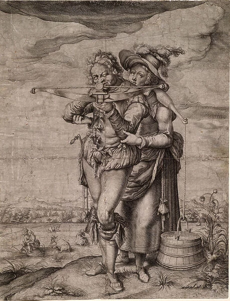 The Crossbowman and the Milkmaid, c. 1610. Artist: Gheyn, Jacques de, the Younger (1565-1629)