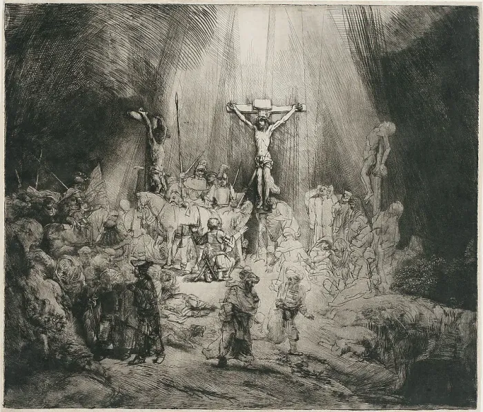 Framed Print : The Three Crosses, c. 1653. Artist: Rembrandt van Rhijn (1606-1669) Framed Print : The Three Crosses, c. 1653. Artist: Rembrandt van Rhijn (1606-1669)