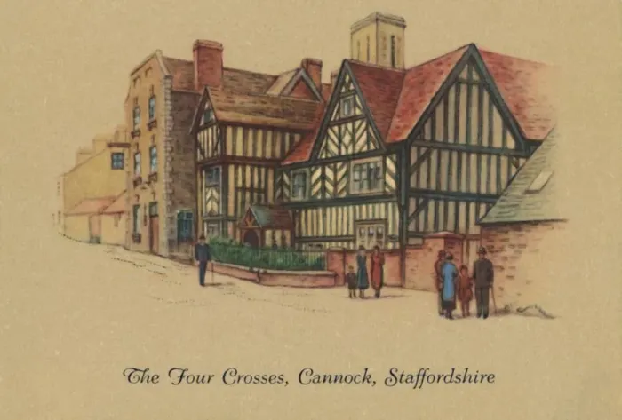 Framed Print : The Four Crosses, Cannock, Staffordshire, 1939 Framed Print : The Four Crosses, Cannock, Staffordshire, 1939