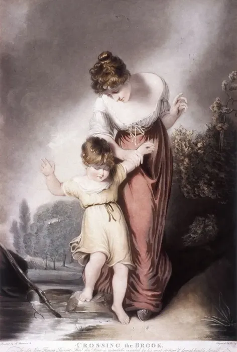 Framed Print : Crossing the Brook, c1803. Artist: William Say Framed Print : Crossing the Brook, c1803. Artist: William Say