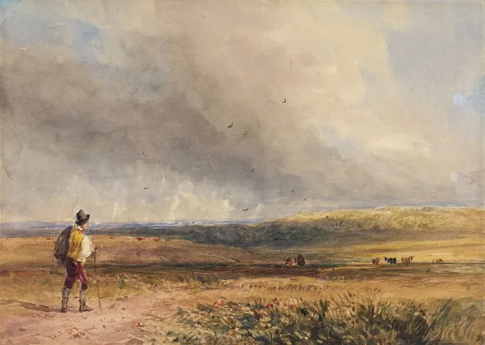 Framed Print : Crossing the Common, 1837. Creator: David Cox the Elder Framed Print : Crossing the Common, 1837. Creator: David Cox the Elder