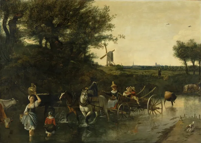 Framed Print : Crossing the Ford, between 1665 and 1672. Creator: Jan Siberechts Framed Print : Crossing the Ford, between 1665 and 1672. Creator: Jan Siberechts