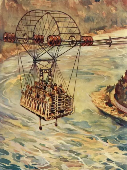 Framed Print : Crossing The Niagara Falls By Cable Car, c1930. Creator: Unknown Framed Print : Crossing The Niagara Falls By Cable Car, c1930. Creator: Unknown