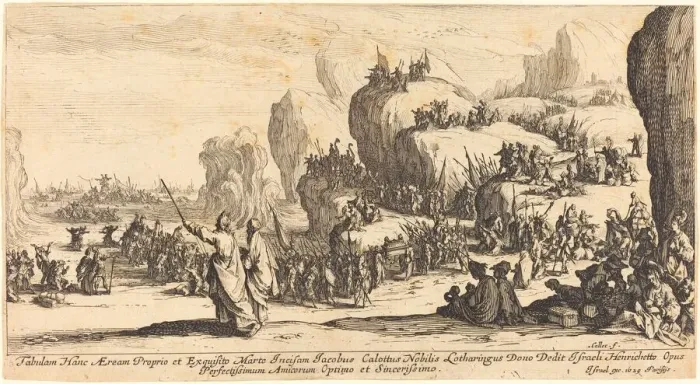 Framed Print : The Crossing of the Red Sea, 1629. Creator: Jacques Callot Framed Print : The Crossing of the Red Sea, 1629. Creator: Jacques Callot