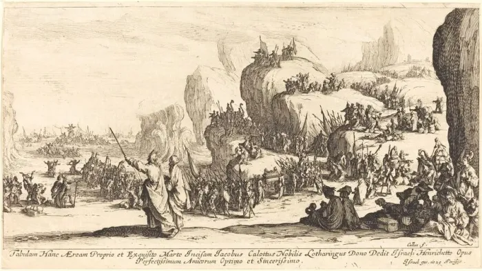 Framed Print : The Crossing of the Red Sea, 1629. Creator: Jacques Callot Framed Print : The Crossing of the Red Sea, 1629. Creator: Jacques Callot