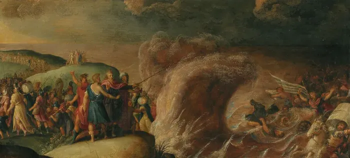 Framed Print : The Crossing of the Red Sea. Creator: School of Frans Francken the Younger Framed Print : The Crossing of the Red Sea. Creator: School of Frans Francken the Younger