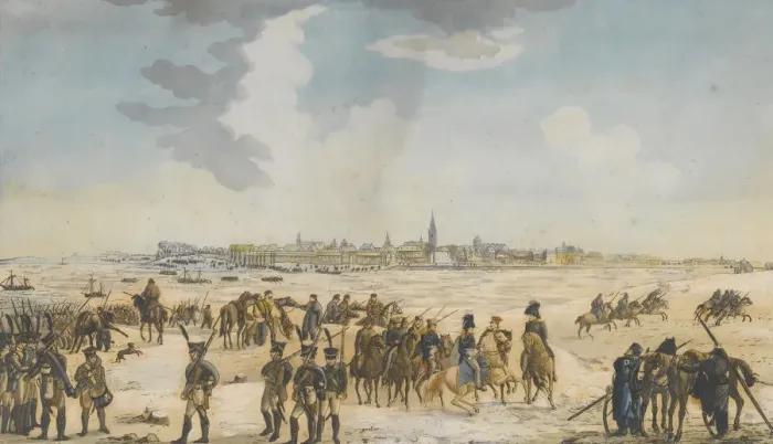 Framed Print : The Crossing of the Rhine near Dusseldorf by the Russian Army, 13 January 1814, 1814. Artist: Anonymous Framed Print : The Crossing of the Rhine near Dusseldorf by the Russian Army, 13 January 1814, 1814. Artist: Anonymous