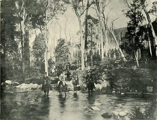 Crossing the River, Near Buffalo Falls, 1901. Creator: Unknown