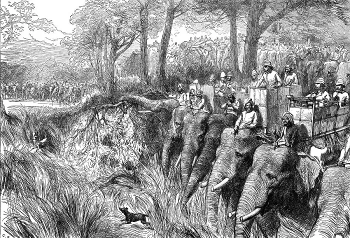 Framed Print : Crossing a River in the Terai, 1876. Creator: C.R Framed Print : Crossing a River in the Terai, 1876. Creator: C.R