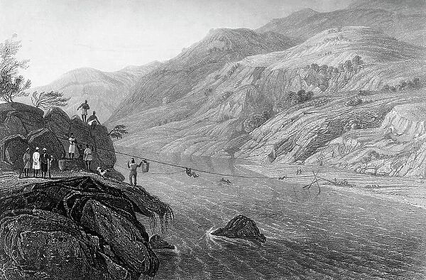 Crossing the River Tonse, 1845. Creator: Unknown