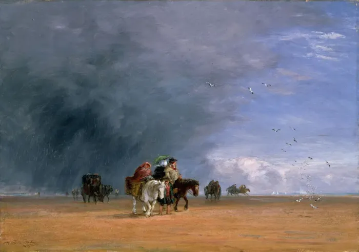 Framed Print : Crossing the Sands, 1848. Creator: David Cox the elder Framed Print : Crossing the Sands, 1848. Creator: David Cox the elder