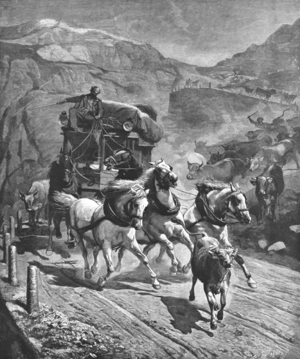 Framed Print : Crossing the St. Gothard Pass; after Kudolf Koller, 1888. Creator: Unknown Framed Print : Crossing the St. Gothard Pass; after Kudolf Koller, 1888. Creator: Unknown