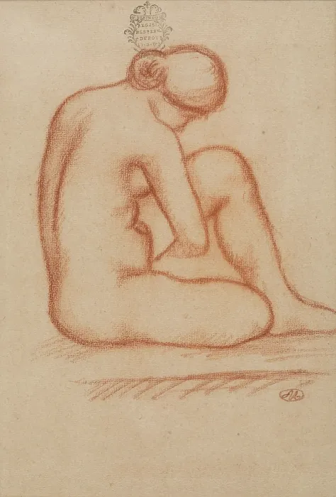 Framed Print : Crouching Nude. Creator: Aristide Maillol