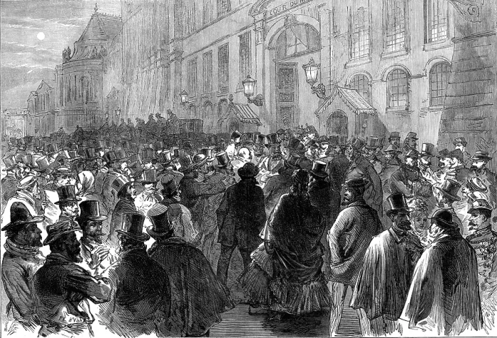 Framed Print : The crowd outside the National Assembly, Versailles, during the debate on the Dissolution, 1872. Creator: Unknown Framed Print : The crowd outside the National Assembly, Versailles, during the debate on the Dissolution, 1872. Creator: Unknown