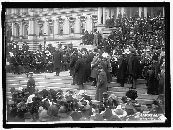 Crowd On Steps Of State, War & Navy Building, Washington, D.C. between 1909 and 1914. Creator: Harris & Ewing. Crowd On Steps Of State, War & Navy Building, Washington, D.C. between 1909 and 1914. Creator: Harris & Ewing