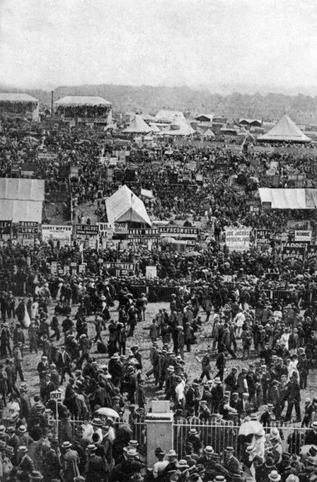 Framed Print : Crowds on Derby Day, Epsom Downs, Surrey, c1922. Artist: Horace Walter Nicholls Framed Print : Crowds on Derby Day, Epsom Downs, Surrey, c1922. Artist: Horace Walter Nicholls