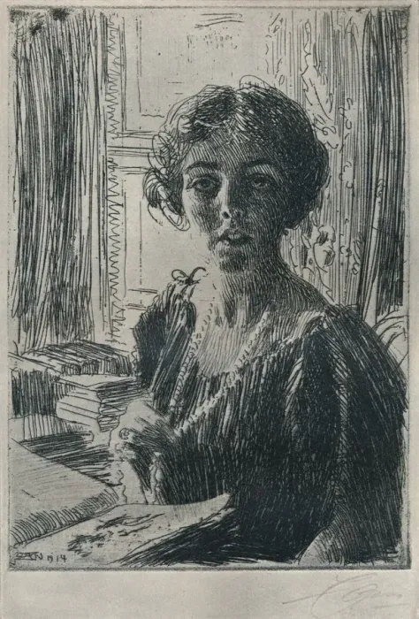 Framed Print : The Crown Princess Margaret of Sweden, 1914. Artist: Anders Leonard Zorn Framed Print : The Crown Princess Margaret of Sweden, 1914. Artist: Anders Leonard Zorn