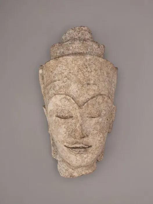 Framed Print : Crowned Head of a Bodhisattva, Ayutthaya period, late 17th century. Creator: Unknown Framed Print : Crowned Head of a Bodhisattva, Ayutthaya period, late 17th century. Creator: Unknown