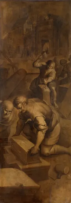 Framed Print : The Four Crowned Martyrs at Work, 1624. Creator: Frans Francken II