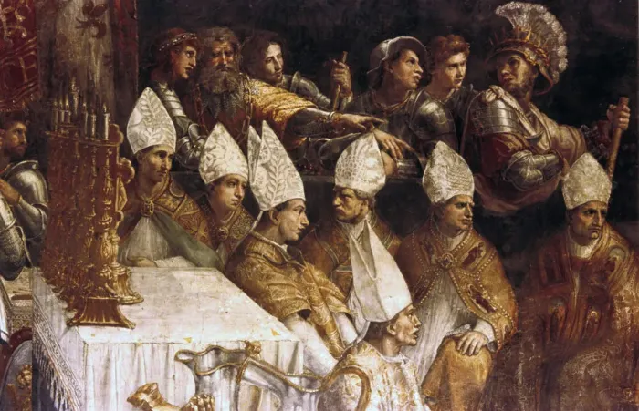 Framed Print : The Crowning of Charlemagne (detail), c1514. Artist: Raphael Framed Print : The Crowning of Charlemagne (detail), c1514. Artist: Raphael