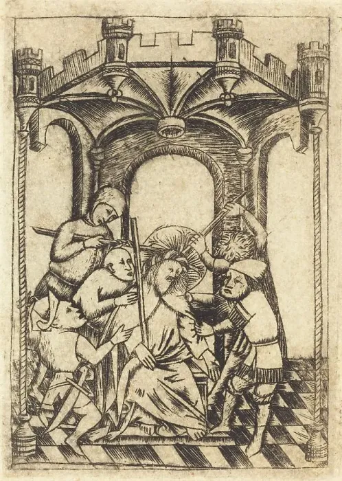 Framed Print : The Crowning with Thorns, c. 1440 / 1450. Creator: Master of the Playing Cards, Follower of Framed Print : The Crowning with Thorns, c. 1440 / 1450. Creator: Master of the Playing Cards, Follower of