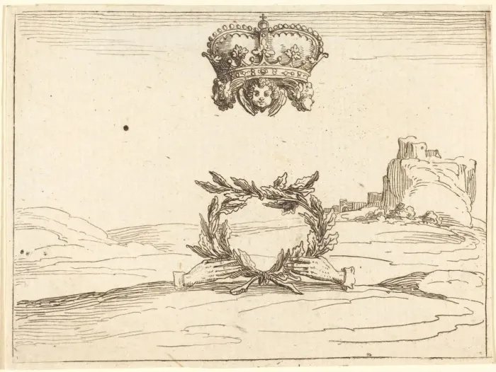 Framed Print : The Two Crowns. Creator: Jacques Callot Framed Print : The Two Crowns. Creator: Jacques Callot