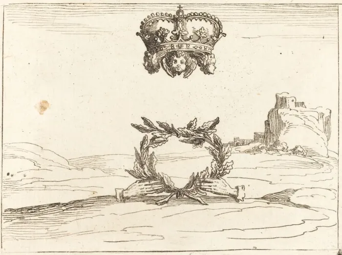 Framed Print : The Two Crowns. Creator: Jacques Callot Framed Print : The Two Crowns. Creator: Jacques Callot