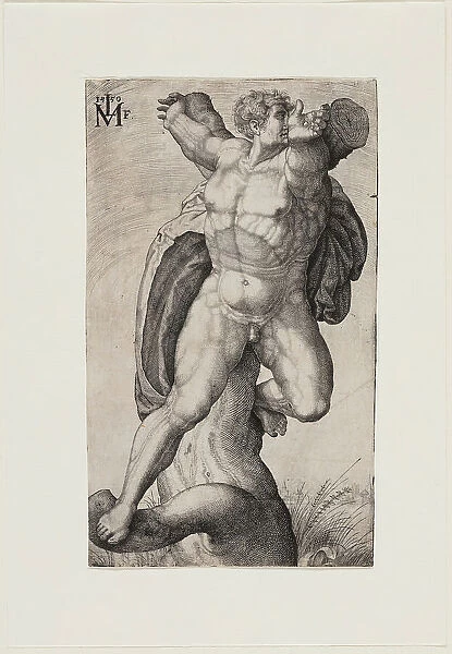 A Crucified Man (Haman), 1550. Creator: Melchior Lorck