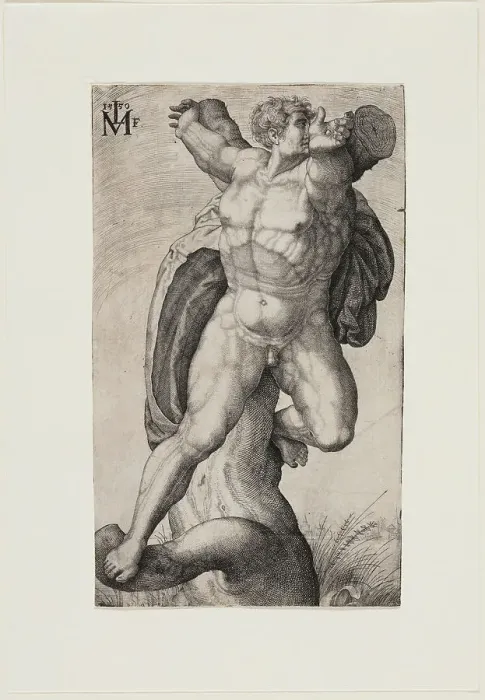 Framed Print : A Crucified Man (Haman), 1550. Creator: Melchior Lorck Framed Print : A Crucified Man (Haman), 1550. Creator: Melchior Lorck