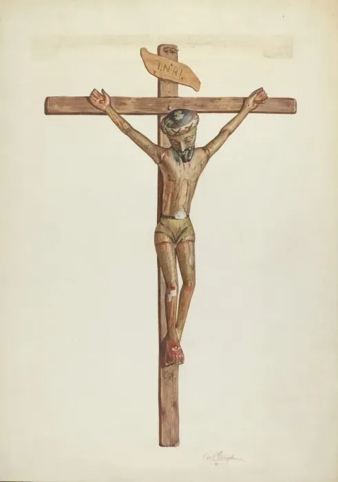 Framed Print : Crucifix, 1938. Creator: Carl O Bergh