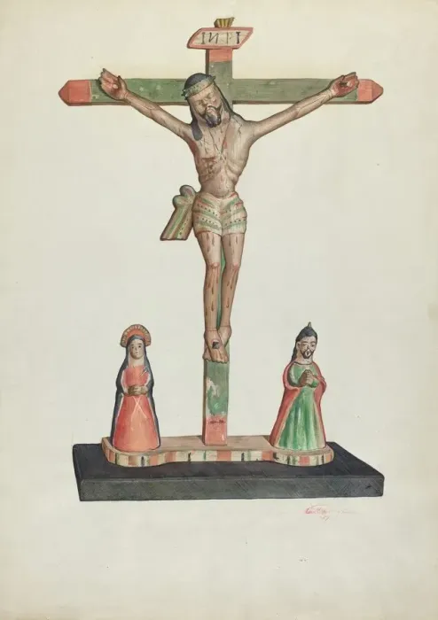 Framed Print : Crucifix, 1939. Creator: Carl O Bergh Framed Print : Crucifix, 1939. Creator: Carl O Bergh