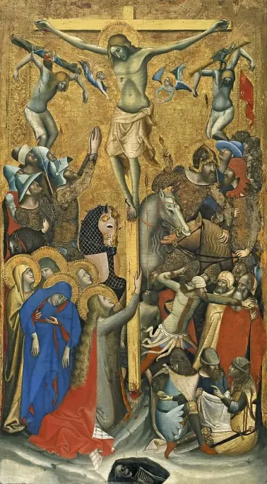 Framed Print : The Crucifixion, 1335. Creator: Vitale da Bologna Framed Print : The Crucifixion, 1335. Creator: Vitale da Bologna