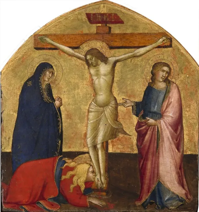 Framed Print : The Crucifixion, 1390. Creator: Agnolo Gaddi Framed Print : The Crucifixion, 1390. Creator: Agnolo Gaddi
