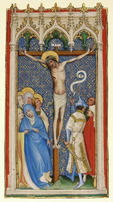 Framed Print : The Crucifixion, about 1400-1410. Creator: Master of St. Veronica Framed Print : The Crucifixion, about 1400-1410. Creator: Master of St. Veronica