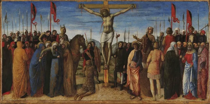 Framed Print : The Crucifixion, 1450. Creator: Bellini, Jacopo (c. 1400-c. 1470) Framed Print : The Crucifixion, 1450. Creator: Bellini, Jacopo (c. 1400-c. 1470)
