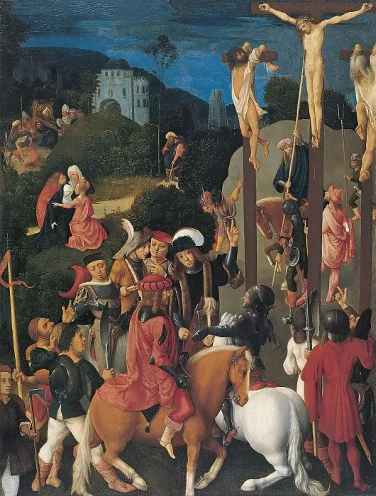 Framed Print : The Crucifixion, 1487. Creator: Master of the Virgo inter Virgines Framed Print : The Crucifixion, 1487. Creator: Master of the Virgo inter Virgines