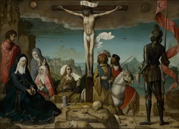 Framed Print : The Crucifixion, 1509. Artist: Juan de Flandes (ca. 1465-1519) Framed Print : The Crucifixion, 1509. Artist: Juan de Flandes (ca. 1465-1519)