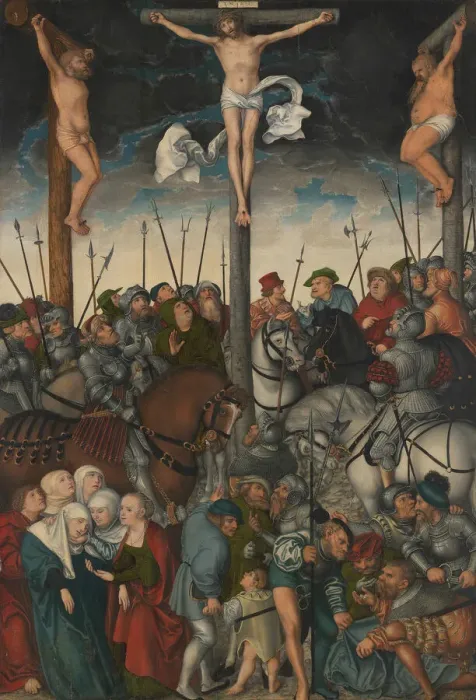 Framed Print : The Crucifixion, 1538. Creator: Lucas Cranach the Elder Framed Print : The Crucifixion, 1538. Creator: Lucas Cranach the Elder
