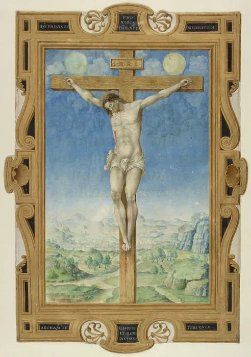 Framed Print : The Crucifixion, about 1545. Creator: Vincent Raymond Framed Print : The Crucifixion, about 1545. Creator: Vincent Raymond