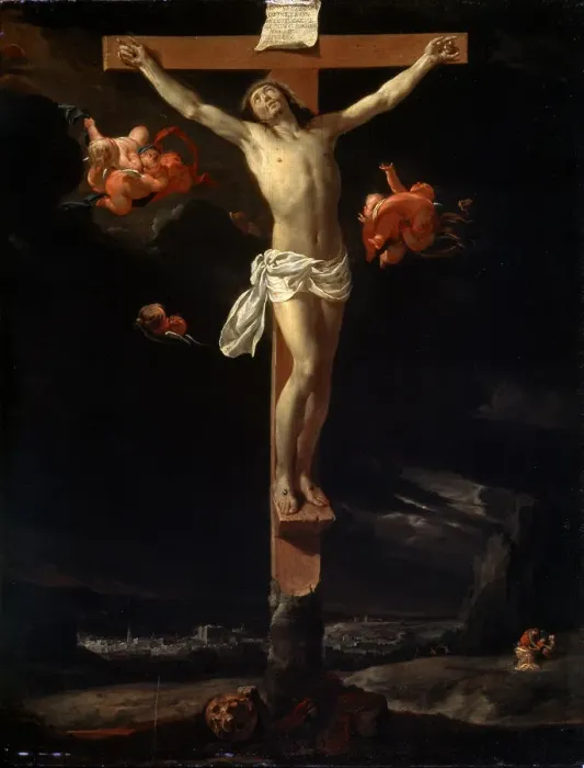 Framed Print : The Crucifixion, 1637. Artist: Charles le Brun Framed Print : The Crucifixion, 1637. Artist: Charles le Brun