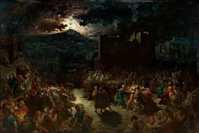 Framed Print : The Crucifixion, 1875. Creator: Doré; Gustave (1832-1883) Framed Print : The Crucifixion, 1875. Creator: Doré; Gustave (1832-1883)