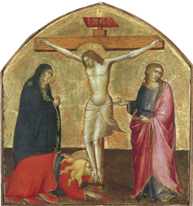 Framed Print : The Crucifixion. Artist: Gaddi, Agnolo (1350-1396) Framed Print : The Crucifixion. Artist: Gaddi, Agnolo (1350-1396)